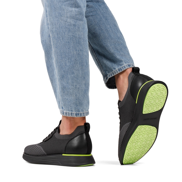 [MaxFlex SuiteBreeze+] Men's Lightweight Mesh Oxford Sneakers - BLACK-NEON GREEN - 8